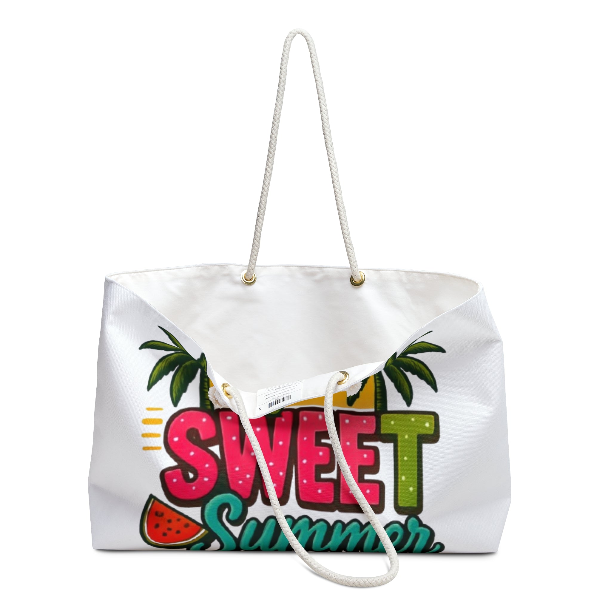 Sweet Summer Weekender Bag – Tropical Palm & Watermelon Travel Tote