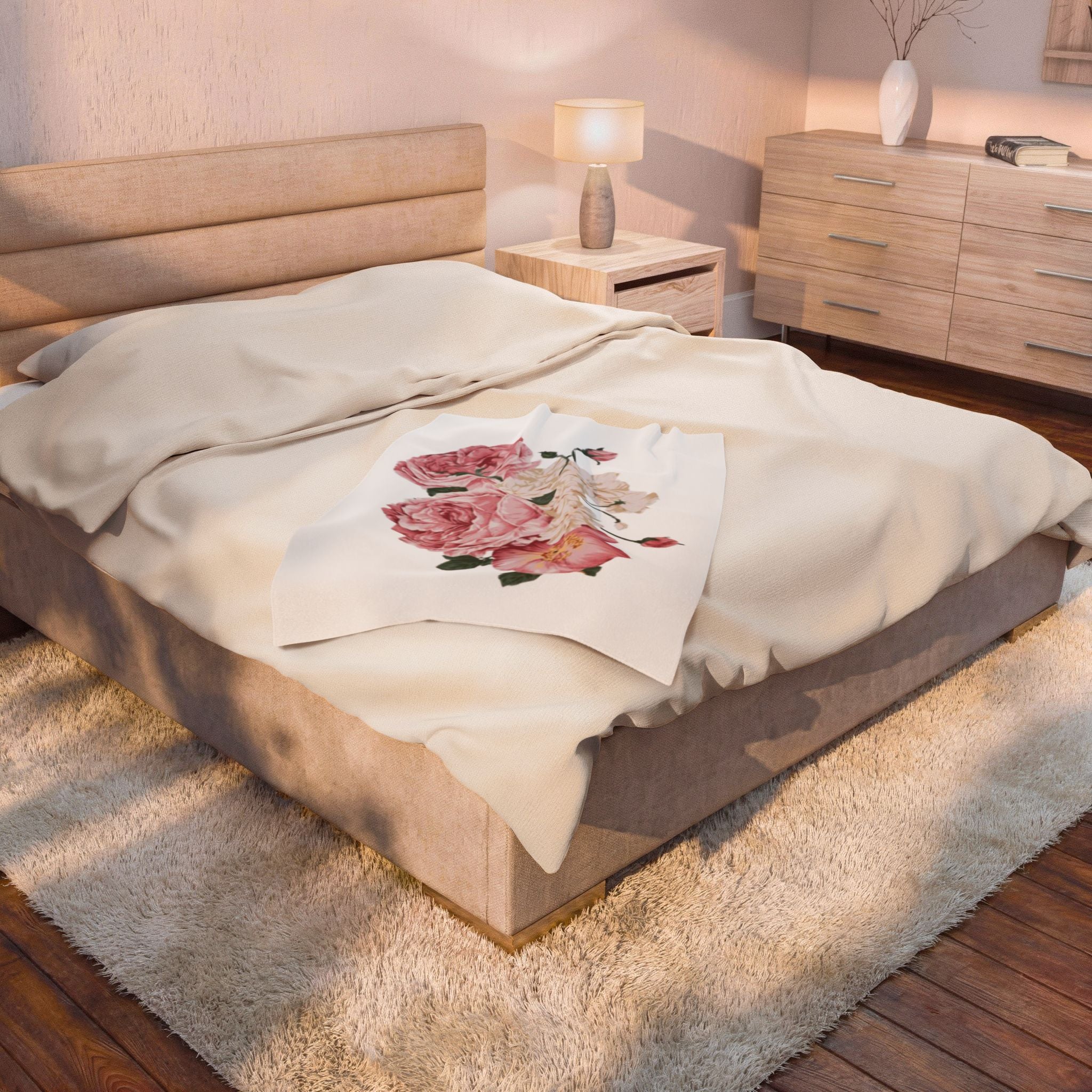 MENTALLY 00 Plush Blanket | Ultra-Condensed Grotesk Text, Minimal Streetwear Throw